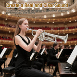 Garvee Professional Standard Bb Trumpet for Beginners & Students – Nickel-Plated Brass – Includes Protective Cover, 7C Mouthpiece, Cleaning Kit, Gloves & Polish Cloth – Ideal for Band Practice and Lessons – Nickel-Plated Three-Tone Trumpet