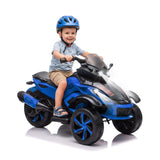 Garvee 12V Dual Motor Kids Electric Ride-On Car & 3-Wheel ATV – 4 MPH, LED Lights & Music, 66 lbs Capacity, Outdoor Off-Road Battery Powered Toy Gift for Boys & Girls Ages 3-8 – Blue - Blue