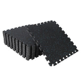 Garvee 12 Pack Interlocking Rubber Gym Flooring Tiles, 48 Sq.Ft 0.6" Thick Rubber Top EVA Foam Exercise Mats (24"x24"), Heavy Duty Garage Gym Flooring, Black with Blue Flecks - Black/Blue