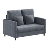 Garvee Mid-Century Modern Loveseat Sofa for Small Spaces – 52" 2-Seater Couch with Wood Frame – Comfortable, Tool-Easy to Assemble – Accent Sofa for Living Room, Bedroom, Apartment – Gray - Blue-Gray