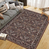 Garvee 4' x 6' Vintage Floral Medallion Area Rug, Machine Washable Non-Slip Low-Pile Soft Rug for Living Room, Bedroom & Dining Room, Red - Red