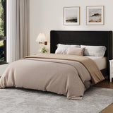 Garvee Queen Bed Frame with Wingback Headboard, Velvet Upholstered Platform Bed Frame with Sturdy Wooden Slats Support Queen Size, No Box Spring Needed, Easy Assembly, Black - Black