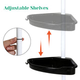 Garvee Shower Caddy Tension Pole: 4-Tier Adjustable Bathroom Organizer Shelves 123in, Space-Saving Storage for Bathroom, White & Black