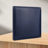Garvee 3-Hole Ring Binder, Vintage PU Smooth Texture Durable Retro Elegant Professional Office School Business Three-Ring Binder