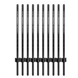 Garvee 7ft Heavy Duty U-Channel Metal Fence Posts – 10-Pack No Dig Steel Fence Stakes with Anchor Plates and 3-Inch Hole Spacing for Outdoor Garden & Yard (Black)