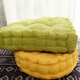 Garvee Set of 2 Corduroy Meditation Floor Pillows 18x18 Inch Ivory Square & Round Floor Cushions for Yoga Tatami Living Room Balcony Adult Seating, Green+Yellow - Yellow + Green