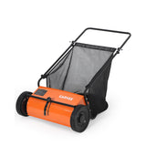 Garvee Push Lawn Sweeper, 21-Inch Manual Sweeper with 6 Cu Ft Cart, 3 V-Shaped Brushes and Adjustable Height, Orange and Black - Light Green Car Body + Light Green Adjustment Lever + Black Armrest  Recommended