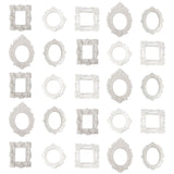 Garvee Vintage Gold Mini Picture Frames Set of 25, Ornate Resin Photo Frames for Tabletop Display, Small Antique Decorative Frames for Aesthetic Room Decor, Nail Art, Photo Booth, Party Decorations - White