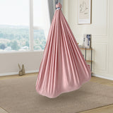 Garvee Sensory Swing for Kids Autism ADHD Therapy 360° Swivel Dual-Layer Nylon Calming Cuddle Hammock 300 lbs Indoor Outdoor - light pink