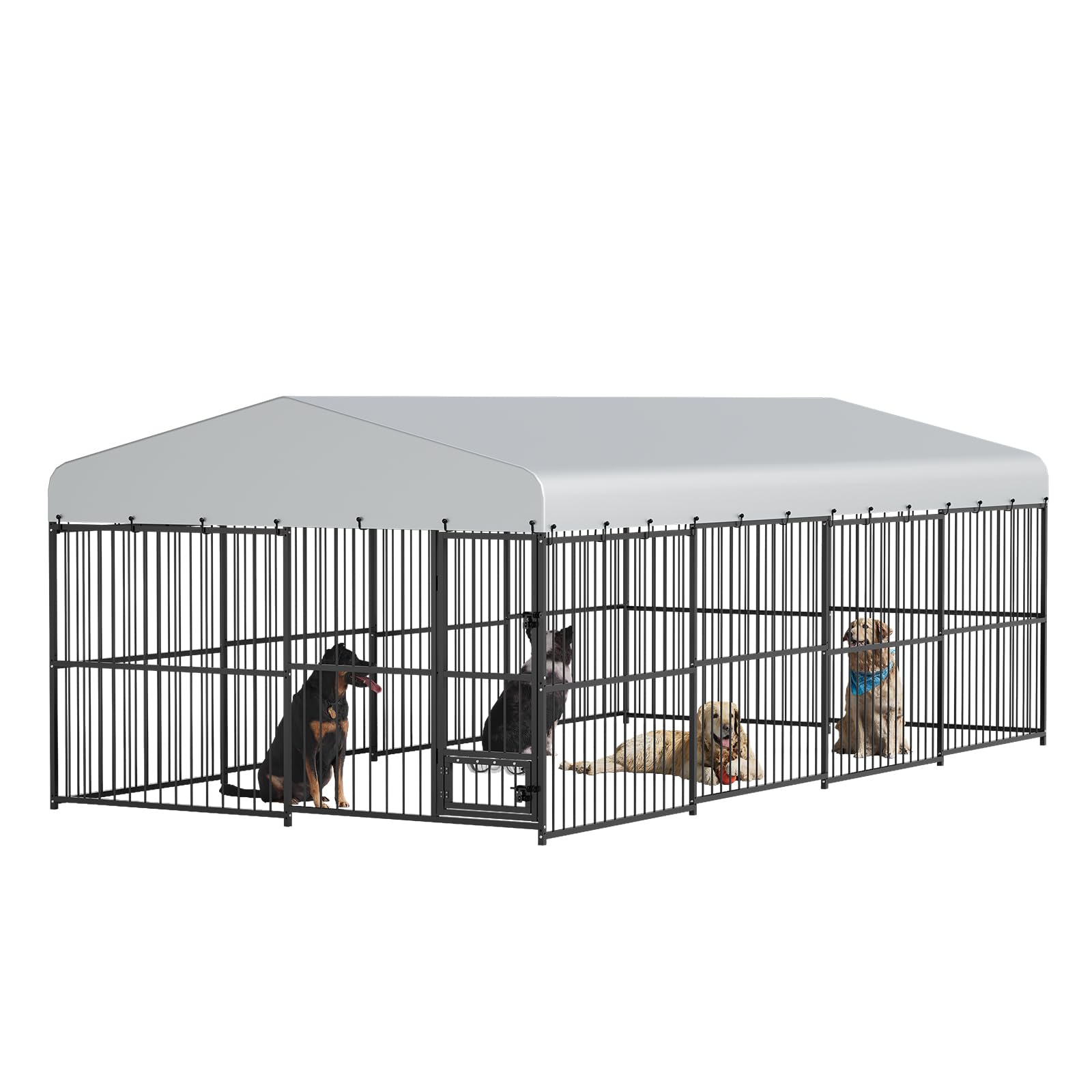 Garvee Outdoor Dog Kennel Large Enclosure with Waterproof Canopy