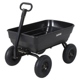 Garvee Utility Dump Cart, 1200 LB Capacity with 10-Inch Pneumatic Tires, 90° Quick Dump and 270° Steering, Black, for Lawn and Yard Hauling