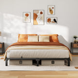 Garvee Queen Bed Frame Metal 8 Inch, Heavy Duty Platform Bed Frame with Reinforced Slats Support, 800 Lbs Load Capacity, Noise Free, No Box Spring Needed and Screws, Tool-Free Assembly - Black|8 Inch Hight