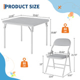 Garvee 3 Piece Boys Girls Folding Table and Chairs Set, Activity Table and Chairs Set for Dining Room,Daycare,Classrooms - Grey