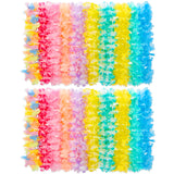 Garvee exotic Luau Party Artificial Flower Leis – 150PCS Hawaiian Floral Necklaces, Graduation & Summer Decor, 39-41 Inch, Solid & Gradient Colors – Home Event, Beach, Pool Accessories, Perimeter 100/105CM, 24 Pairs 6.5CM Petals