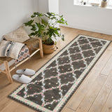 Garvee Brown Washable Floral Runner Rug 2' × 6', Non Slip Low Pile Stain Resistant Soft Rug for Hallway Kitchen Entryway Laundry Room - Brown