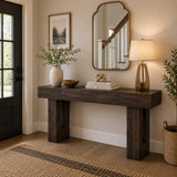 Garvee 63" Farmhouse Console Table with 2 Drawers, Long Narrow Sofa Table for Entryway & Living Room - Rustic Wood Accent Table for Hallway/Foyer, Behind Couch - Color: Wild Oak