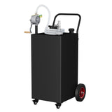 Garvee 30 Gallon Portable Fuel Caddy Gasoline Diesel Storage Tank with Manual Two-Way Pump Carbon Steel Anti-Static Clamp Black for Cars Boats ATVs, Black - Black