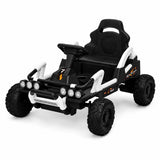 Garvee 12V Kids Ride-On Car, Battery Powered Electric Vehicle - Dual Motors - 4-Wheel Design - EVA Wheels - Rechargeable Driving Toy - Color: White - White