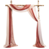 Garvee 2.5x19.5 ft Wedding Arch Draping Fabric, 3 Panels Draping Fabric Arbor Drapery for Party Bridal Ceremony Backdrop Wedding Stage Reception Decorations, Mauve, Dusty & Light Pink - Pink