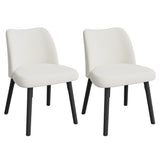 Garvee Modern Velvet Dining Chairs Set of 2 - Curved Backrest, Sturdy Metal Legs, Comfortable Upholstery - Mid Century Style for Kitchen, Dining Room, Restaurant, or Living Room - Easy Assembly - White