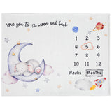 Garvee Soft Elephant Baby Milestone Blanket - Unisex Newborn Photo Prop - First Year Growth Calendar - Gender Neutral Nursery Bedding - Perfect Baby Shower Gift, 40x51 inch (USA)