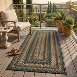 Garvee 2' x 6' Easy Jute Indoor Outdoor Runner Rug, Washable Non-Slip Braided-Print Low-Pile Rug for Hallway, Entryway, Kitchen & Covered Patio, Rust/Black - Rust/Black