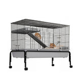 Garvee Flight Cages for Parakeets Small Birds Budgies Finches Canaries Lovebirds Sun Conures Parrots Bird Cage w/Rolling Stand, Black