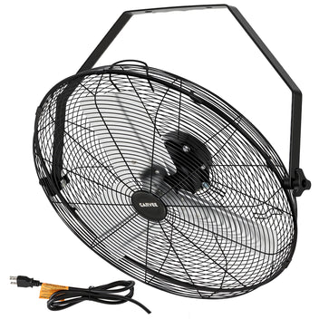 Garvee High Speed Industrial Wall Mount Fan – 18 Inch, 3500 CFM, 3-Speed, Heavy-Duty Aluminum Blades, 360° Adjustable Tilt, IP44 Waterproof – For Garage, Warehouse, Greenhouse, Commercial & Residential Use – Size: 18-inch black