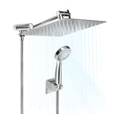 Garvee Rainfall Shower Head Set 10 Inch Chrome with Handheld Sprayer, Shower System with Extension Arm, Adjustable Overhead Shower Combo for Bathroom