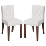 Garvee Comfortable Parsons Dining Chairs Set of 2 – Modern Farmhouse Upholstered, High Back, Thick Cushion, Solid Wood Legs – Ideal for Dining Room, Kitchen, Restaurant – Easy Assembly – light beige shade