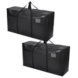 Garvee Heavy Duty 58 Gallon Moving Bag – Extra Large Waterproof PE Storage Tote with Reinforced Handles, Double Zippers, Ideal for Closet, Bedding, Camping – 2 Pack, Black, 42 x 14 x 23 Inches - 2 Pack