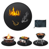 Garvee Double-Sided Fireproof & Waterproof Grill Mat – Heavy-Duty Fire Pit Deck Protector – Oil-Proof, Fire-Resistant, Reusable Pad for Patio, Outdoor & Indoor BBQ Fireplace – Black, 36-Inch - Black