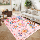 Garvee Soft Area Rug - Modern Pink Carpet for Living Room, Bedroom, Home Decor - Large Floor Mat - 8x10ft - Pink