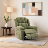 Garvee Oversized Manual Recliner Chair for Adults – Ergonomic Overstuffed Lounge Accent Chair, Extra Wide Linen Upholstery, Side Pockets, Heavy-Duty Steel Frame – Perfect for Living Room, Bedroom, Home Theater – Linen | green - Linen&Green