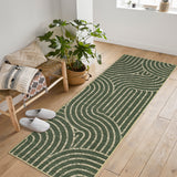 Garvee Modern Bordered Machine Washable Rug,Ultra-Thin Soft Rugs for Bedroom Entryway Living Room - Green