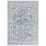 Garvee 10' x 13' Vintage Oriental Floral Area Rug, Machine Washable Non-Slip Low-Pile Soft Rug for Living Room, Bedroom & Dining Room, Blue - Blue
