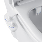 Garvee Non-Electric Dual Nozzle Bidet Attachment for Toilet Seat - Rear & Feminine Wash - Self-Cleaning Cold Water Spray - Adjustable Pressure - Easy Install - Ceramic White Knob + White Body - Dual Knob, White