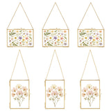 Garvee Gold Floating Glass Picture Frames Set of 6, Rectangular Metal Double Clear Glass 150x100mm (4x6 in) - For Photos, Pressed Flowers & Certificates - Wall Display, 3 Horizontal + 3 Vertical, Color: 6pcs gold rectangle 150*100mm horizontal frame 3 +