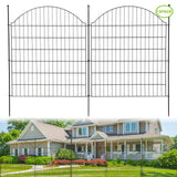 Garvee Decorative Garden Fence for Flower Beds & Pets, 15-Pack 29 x 32 in Rustproof Metal Panels with 16 Ground Stakes and Wooden Mallet, Curved Top