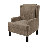 Garvee Mid-Century Modern Wingback Accent Chair – Light Brown Chenille Upholstered Armchair with High Back, Soft Pillow, and Sturdy Wooden Legs – Comfy Chair for Cozy Small Spaces, Study, or Fireside, Light Brown - Light Brown