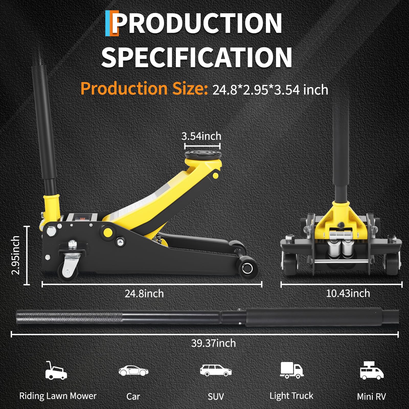 Big Red 3 Ton Aluminum And Steel Racing Floor Jack, DMT830011LR