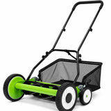 Garvee Push Reel Lawn Mower, 18-Inch 5-Blade Carbon Steel Cutter with 4 Wheels and Adjustable Cutting Height for Yard and Garden