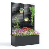 Garvee Metal Planter Box with Trellis, 71"x47"x16" Raised Garden Bed for Climbing Plants, Vegetables, Vines, Privacy Planters for Patio with Drainage Holes, 15.7" Deep Planting Bed - Strips