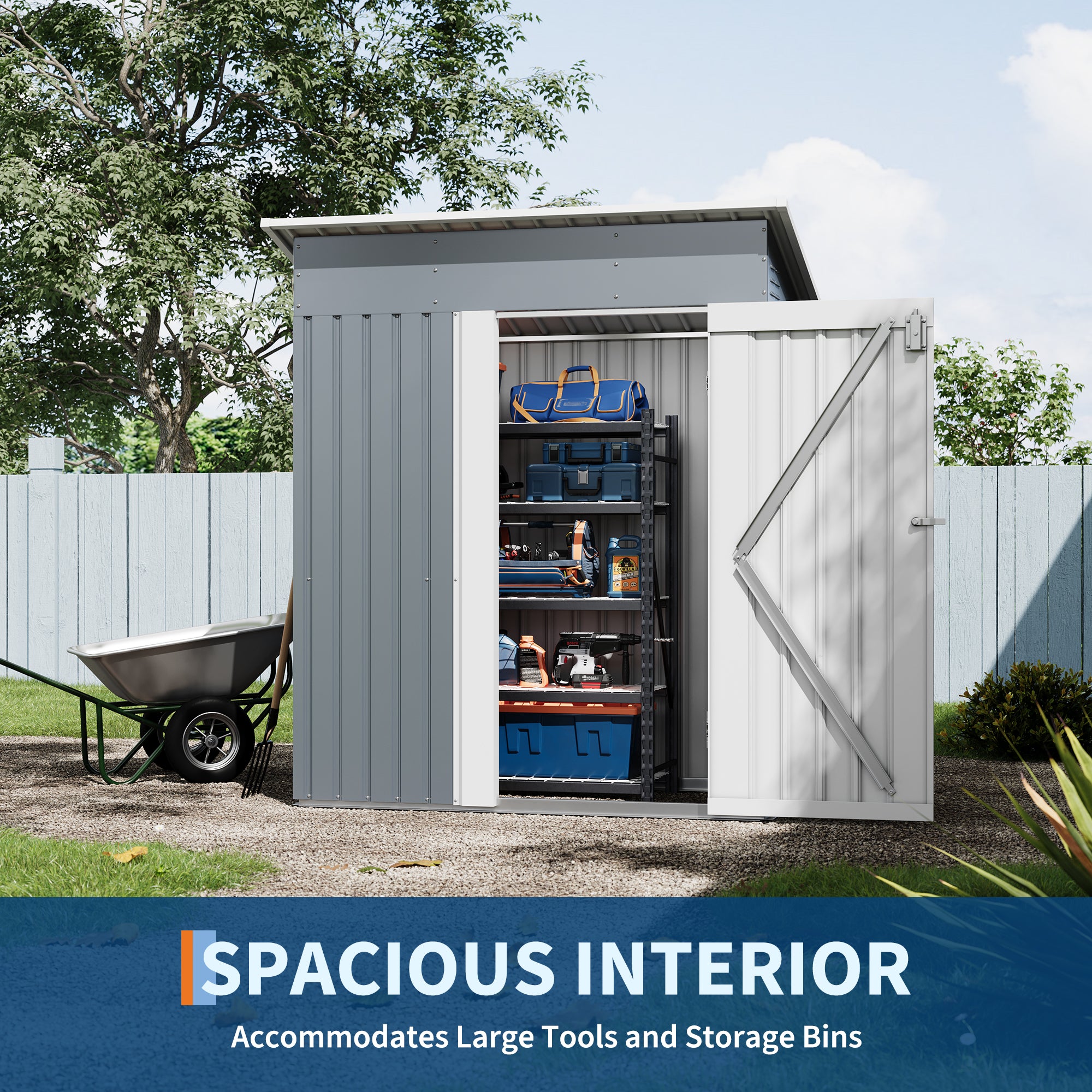 Storage Outdoor Storage Unit 5x3 ft Lockable | Garvee