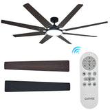 Garvee With Tai Tie Wide Voltage Wiring Eight-Blade Reversible Motor Ceiling Fan with Light - 72 Inch Ceiling Fan, Remote Control Ceiling Fan, Black - Black