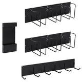 Garvee Magnetic Cup Holder for Refrigerator Side - Modular Space-Saving Organizer with 6 Hooks & Straw Drying Rack, Adjustable Strong Hold for Cups, Lids, Utensils (Fits Cups Under 8 cm Diameter)
