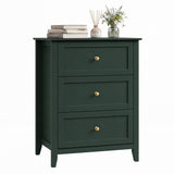 Garvee Modern 3-Drawer Dresser Chest, 27.5" Wide Wooden Storage Cabinet for Bedroom or Apartment - Compact Space-Saving - Easy Assembly - Dark Green - Dark Green