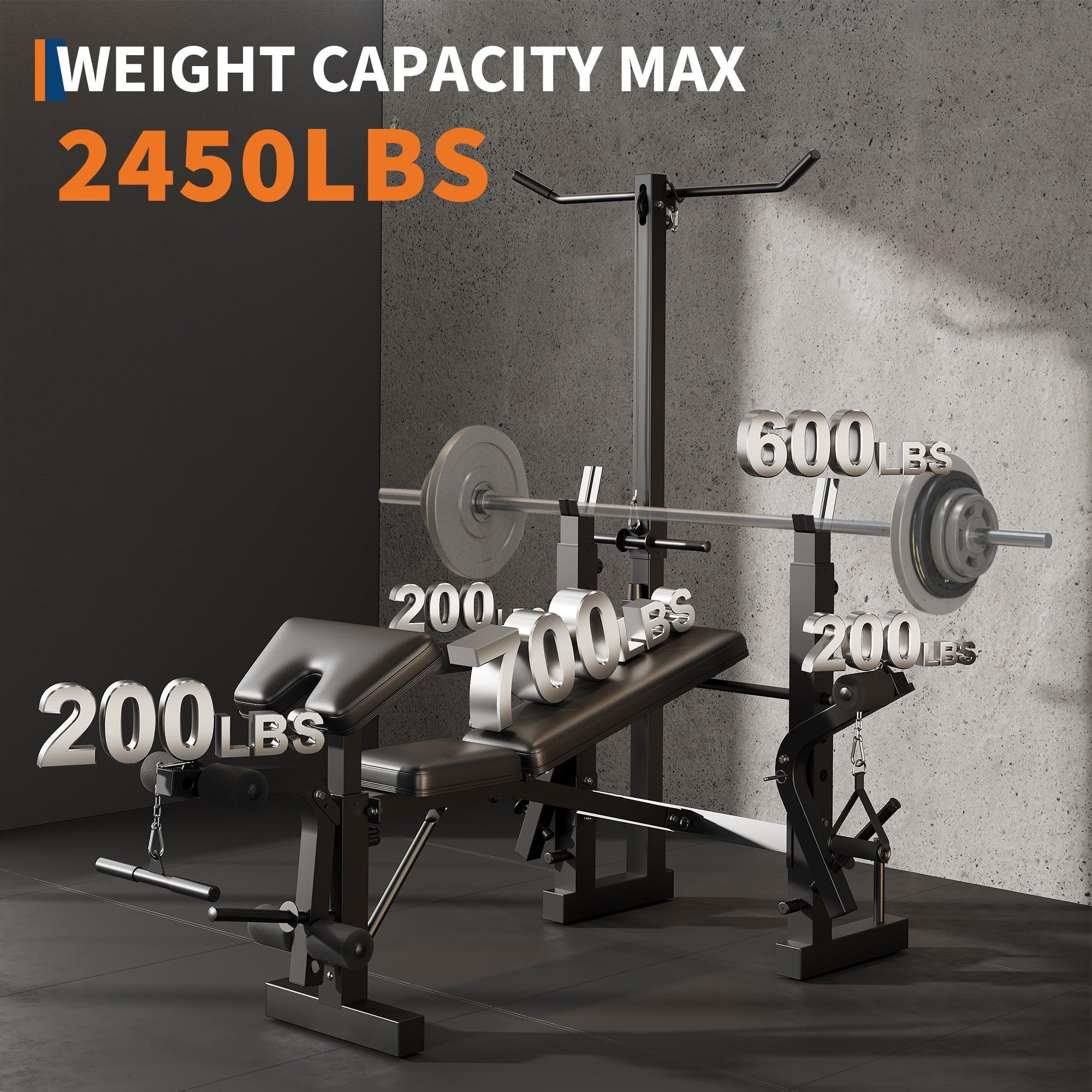 Garvee Weight Bench Multi-Function Home Gym Strength Trainer 4-in