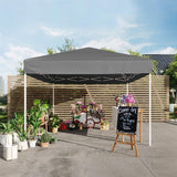 Garvee Heavy Duty 10x10FT Pop Up Canopy Tent – Outdoor Storage Shelter with 3 Adjustable Heights, Easy Setup, 8 Stakes, 4 Ropes – Camping, Events, Parties – Grey - Grey