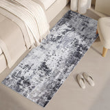 Garvee 2' × 6' Distressed Abstract Runner Rug, Soft Washable Low-Pile Polyester Carpet for Hallway, Kitchen and Entryway, Gray